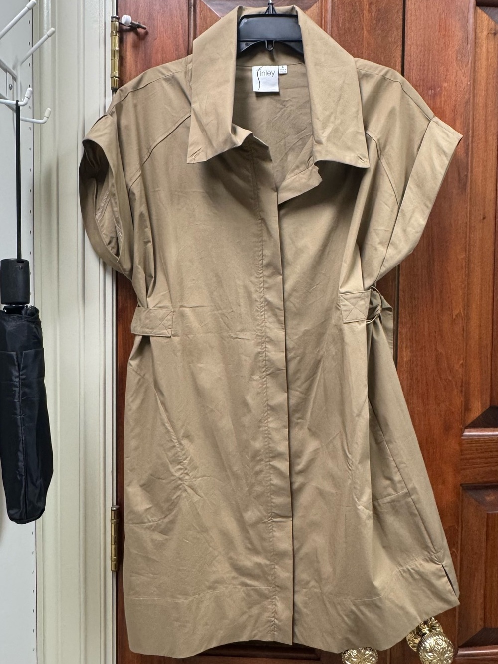 Finley Bari Zip Front Cap Sleeve Dress